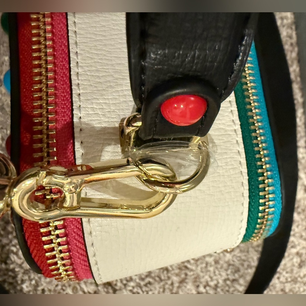 Karl Lagerfeld Multi Color Studded Leather Camera Bag - Picture 2 of 10